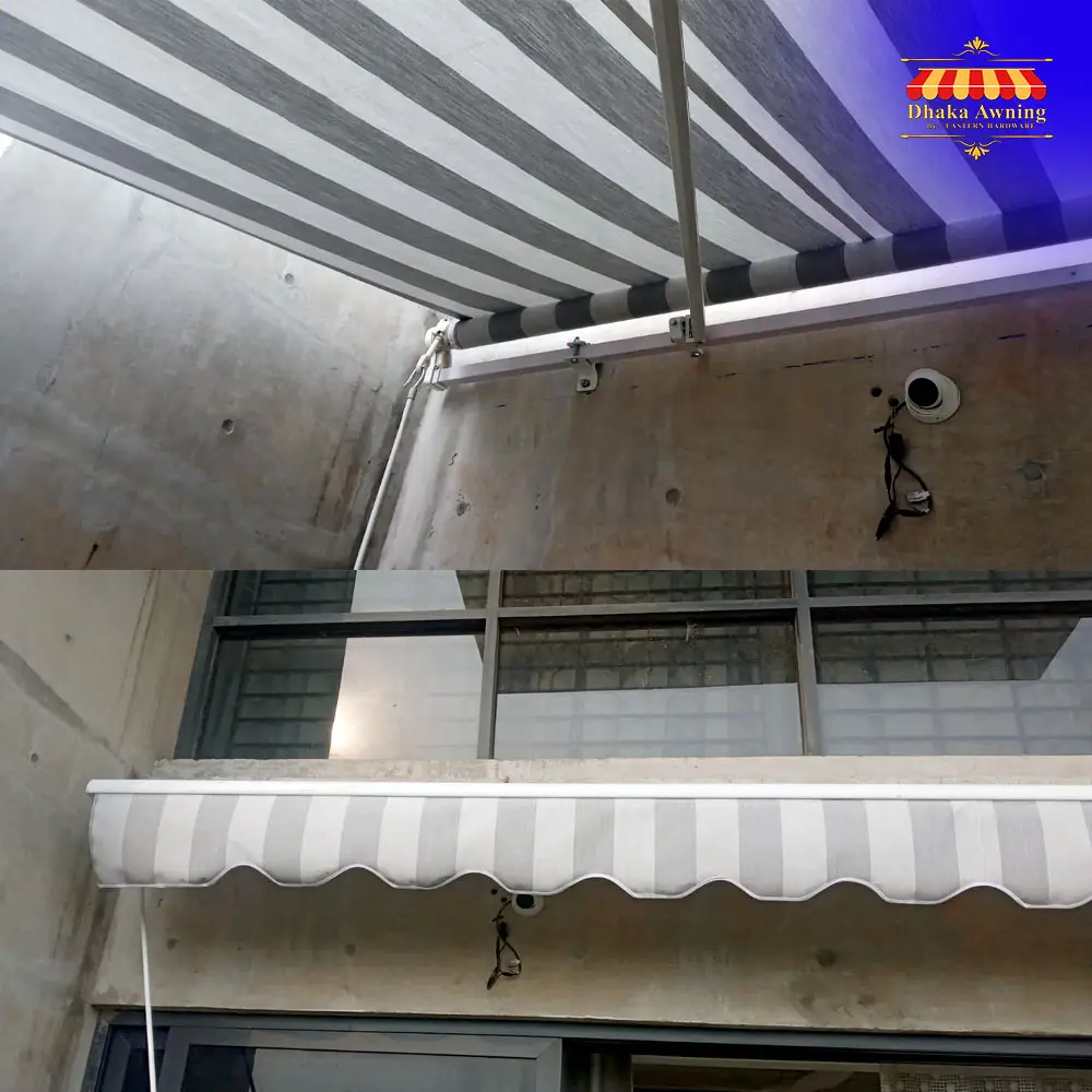 Retractable Awning (Manual) Aluminum Accessories Water-Resistant Patio Sun Shade with Hand Crank Pole For Outdoor Home UV & Water Resistant - Image 2